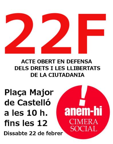 22F: Acte en defensa dels Drets i les Llibertats de la ciutadania