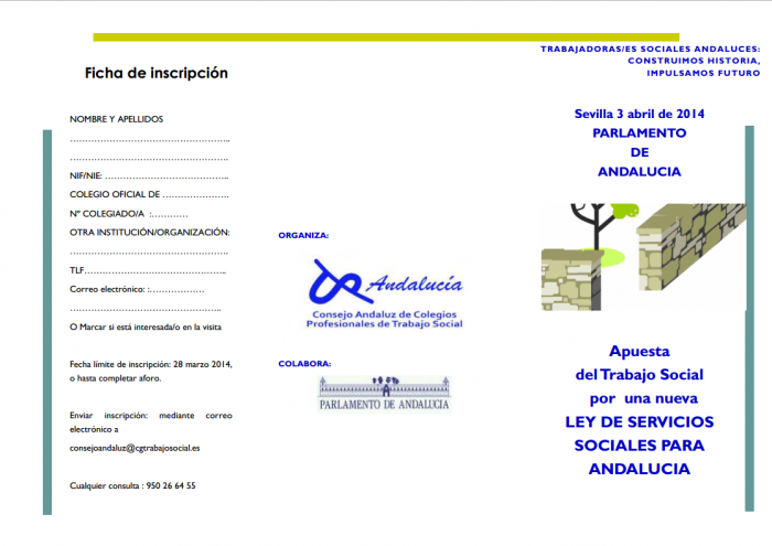 Jornadas "Apuesta del Trabajo Social por UNA NUEVA LEY DE SERVICIOS SOCIALES PARA ANDALUCÍA"