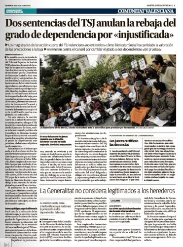 Dos sentencias del TSJ anulan la rebaja del grado de dependencia por 'injustificada'