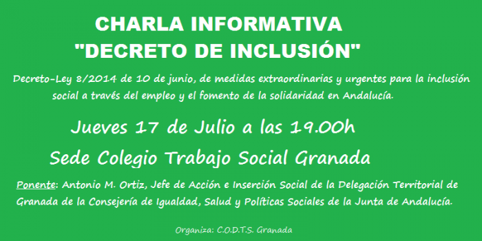 CHARLA SOBRE EL "DECRETO DE INCLUSIÓN"