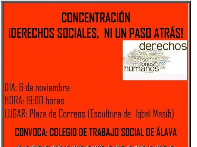 COMUNICADO Y CONCENTRACION POR LOS DERECHOS SOCIALES