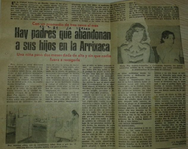 Hay padres que abandonan a sus hijos en la Arrixaca