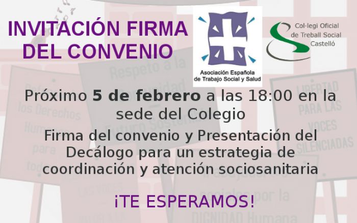 Firma del convenio con la Asociación de Trabajo Social y Salu
