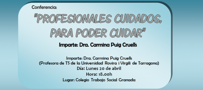 La Profesora Carmina Puig, hablará en el Colegio sobre el autocuidado de los profesionales del Trabajo Social