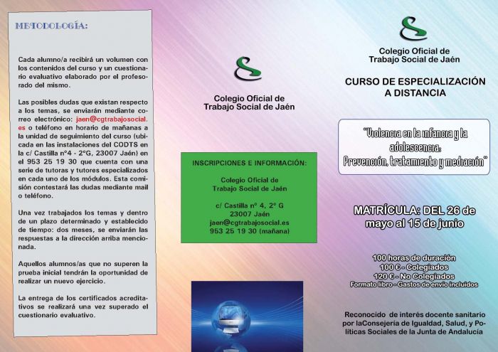 Nueva Convocatoria de los cursos de formación a distancia propios del Colegio