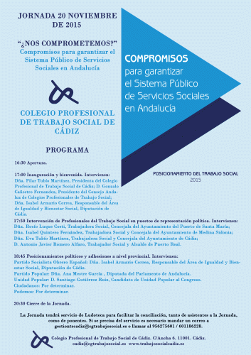 JORNADA 20 noviembre Compromisos para garantizar el Sistema Público de Servicios Sociales