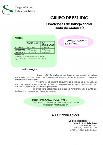 Sesión Informativa. Grupo de estudio OPE Junta de Andalucía