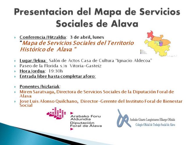 PRESENTACION DEL MAPA DE SERVICIOS SOCIALES DE ALAVA