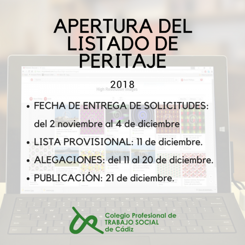 Apertura del Listado de Peritaje 2018