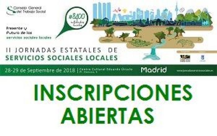 II Jornadas de Servicios Sociales Locales. Madrid, los días 28 y 29 de septiembre de 2018