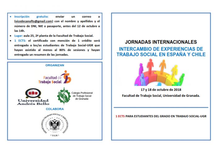 El Colegio junto a la Facultad de Trabajo Social y la Universidad Andrés Bello, organizan las Jornadas Internacionales de Intercambio de experiencias de Trabajo Social en España y Chile