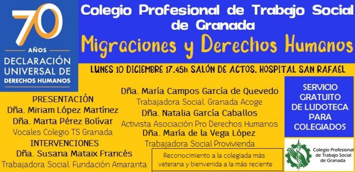 CELEBRACIÓN DÍA DD.HH. COLEGIO TS GRANADA. LUNES 10 DIC.