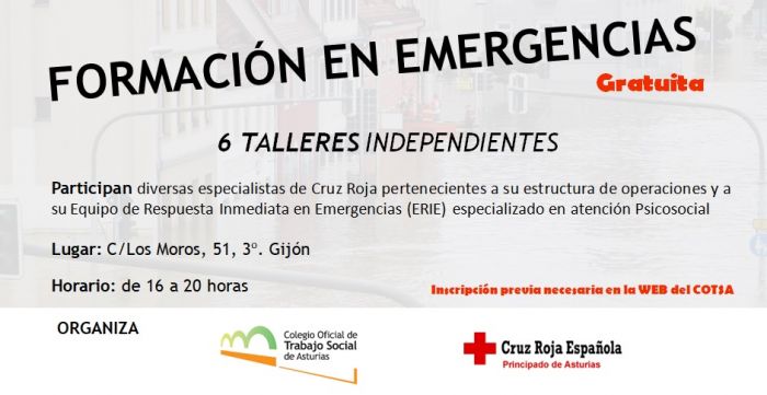INTERVENCIÓN EN EMERGENCIAS_El COTSA y Cruz Roja Asturias te ofrecen formación gratuita para intervenir en situaciones de emergencia