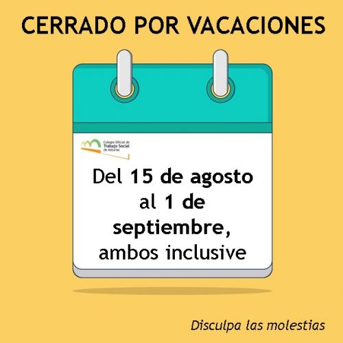 ¡Cerramos por vacaciones!