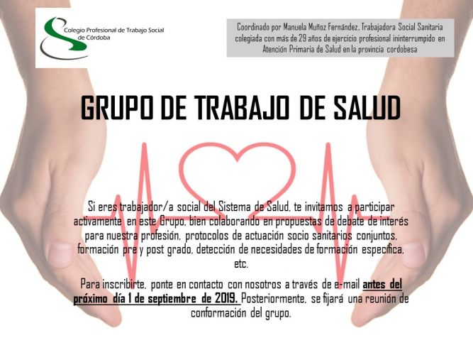 C.P.T.S. CORDOBA: NUEVO GRUPO DE TRABAJO DE SALUD