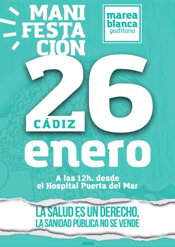 Nos unimos a la manifestación del 26 de enero promovida por Marea Blanca en defensa de la Salud Pública