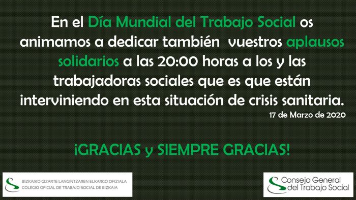 ZORIONAK GIZARTE LANGINTZAREN NAZIOARTEKO EGUNEAN//FELIZ DÍA MUNDIAL DEL TRABAJO SOCIAL COMPAÑERAS/OS