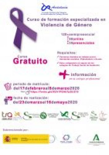 Día 23 de marzo da comienzo el Curso de Formación Especializada en Violencia de Género