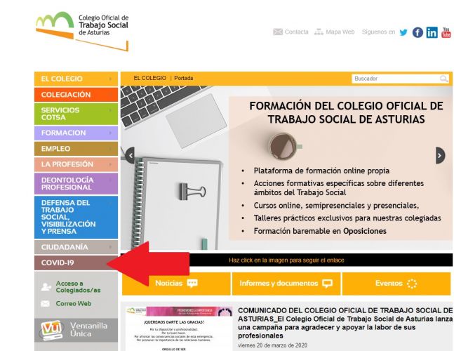 COVID-19_Nuevo espacio en la web