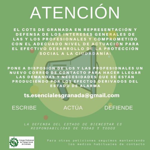 ESCRIBE. ACTÚA. DEFIENDE. El Trabajo Social en el estado de alarma