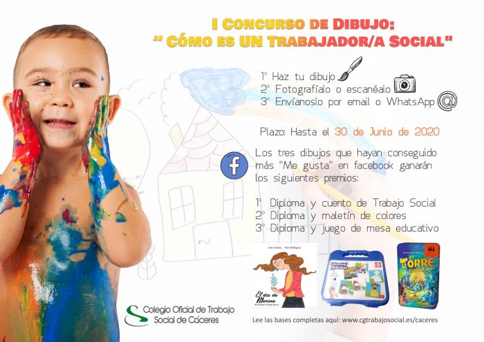 Ampliamos plazo del I Concurso de Dibujo: “Cómo es un/a Trabajador/a Social”.