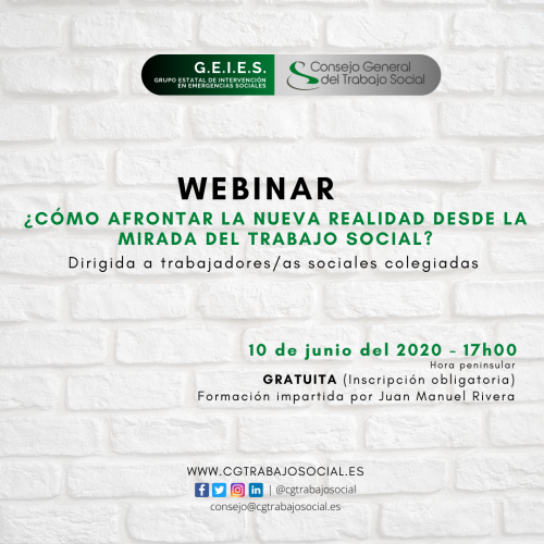 Charla Virtual "¿Cómo afrontar la nueva realidad desde la mirada del Trabajo Social"