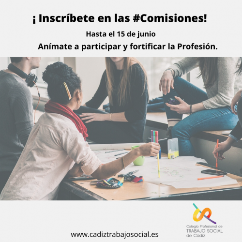 Participa de las comisiones del Colegio Profesional de Trabajo Social de Cádiz
