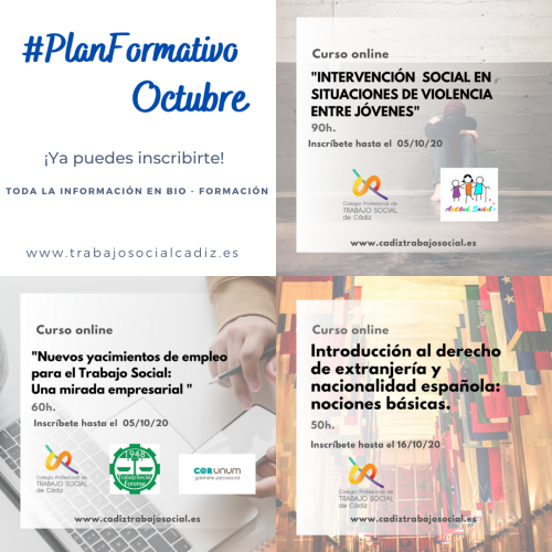 Un adelanto de los cursos del mes de octubre 2020.