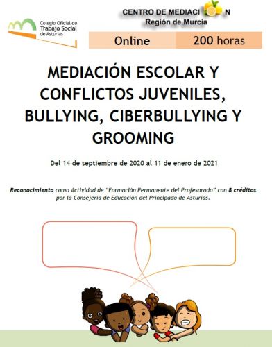 Mediación escolar y conflictos juveniles, bullying, ciberbullying y grooming ¡Últimos días!