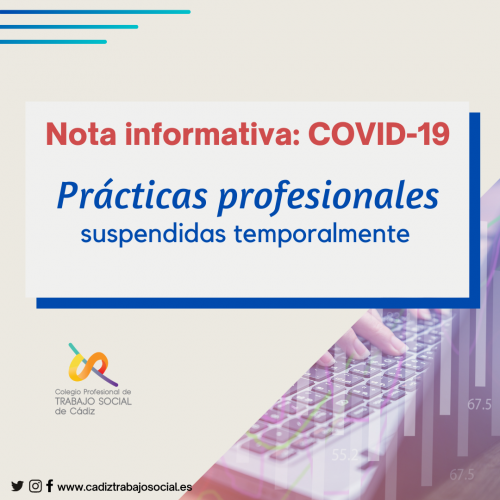 Se suspenden temporalmente las Prácticas profesionales debido a la situación sanitaria