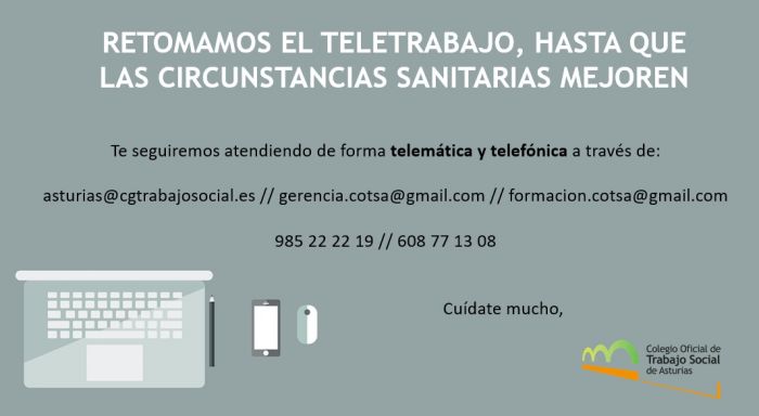 HORARIO COTSA | Volvemos al teletrabajo. Te seguimos atendiendo de forma telefónica y telemática.
