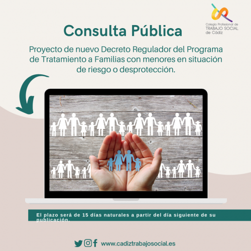 Consulta Pública: Proyecto de nuevo Decreto Regulador del Programa de Tratamiento a Familias con menores en situación de riesgo o desprotección.