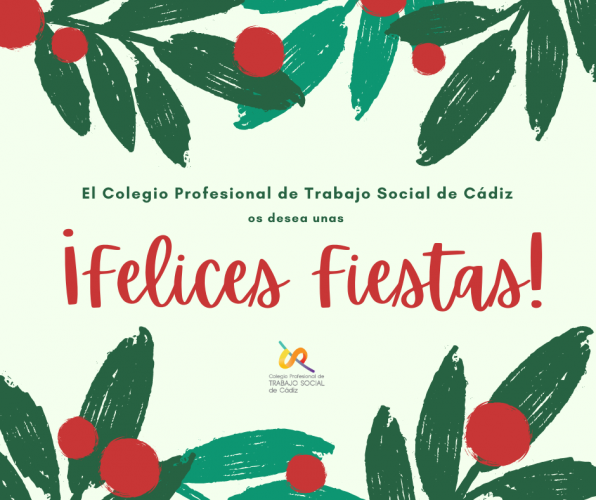 Desde el Colegio Profesional de Trabajo Social de Cádiz os deseamos Feliz Navidad y un mejor año 2021.