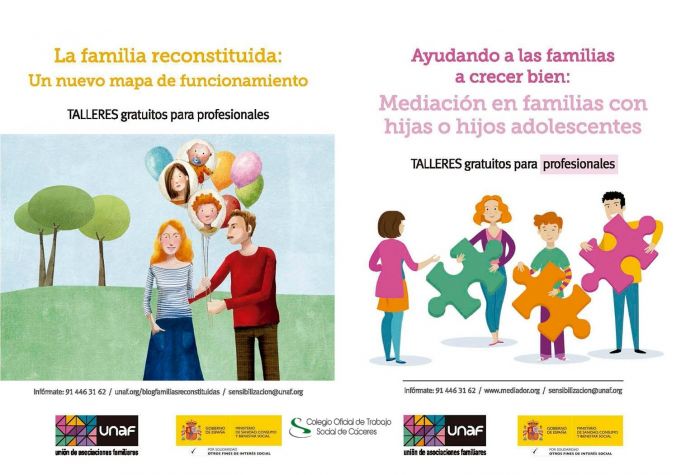 TALLERES ON LINE DE SENSIBILIZACIÓN: INTERVENCIÓN CON FAMILIAS RECONSTITUIDAS Y MEDIACIÓN FAMILIAR