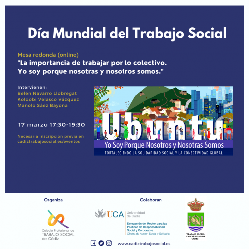 Celebramos el Día Mundial del Trabajo Social - Mesa Redonda 17 de marzo "La importancia de trabajar por lo colectivo. Yo soy porque nosotras somos"
