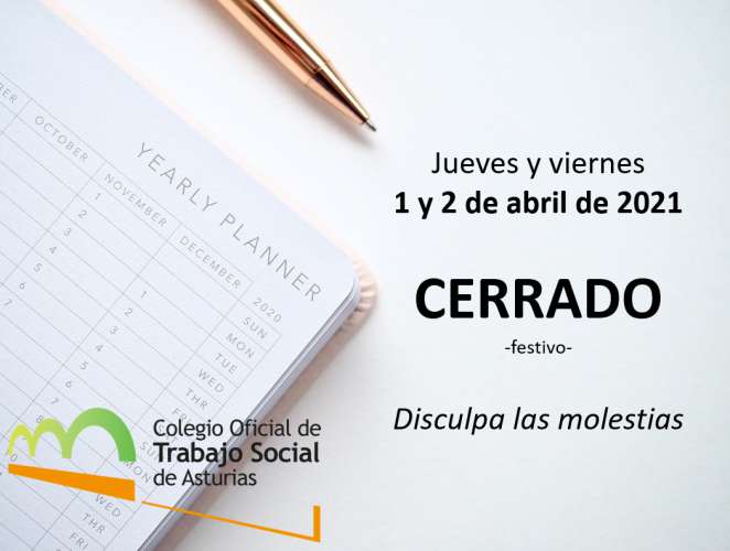 HORARIO | Sin atención el 1 y 2 de abril de 2021
