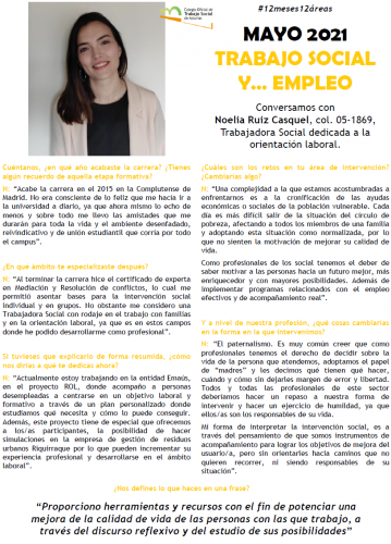 #12meses12áreas | Mayo, Trabajo social y... Empleo
