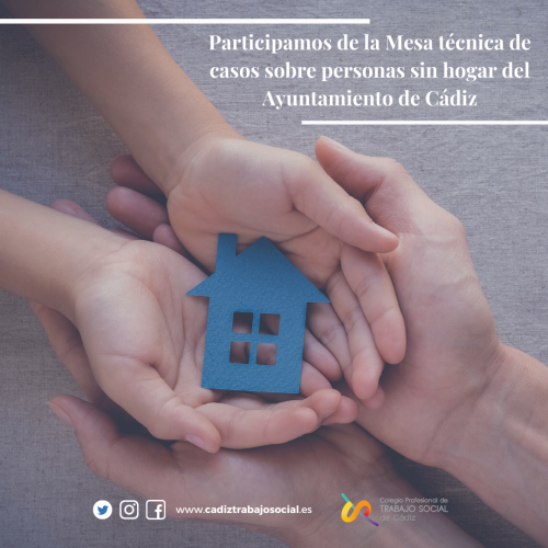 Participamos de la Mesa técnica de casos sobre personas sin hogar del Ayuntamiento de Cádiz.
