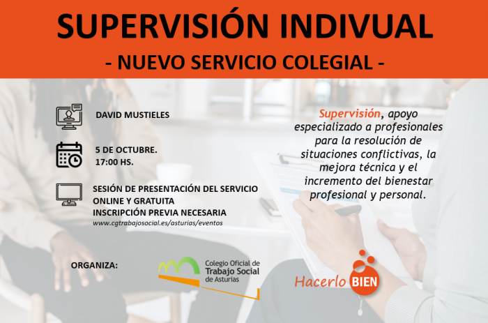 WEBINAR GRATUITA | Presentación del servicio colegial: Supervisión Individual