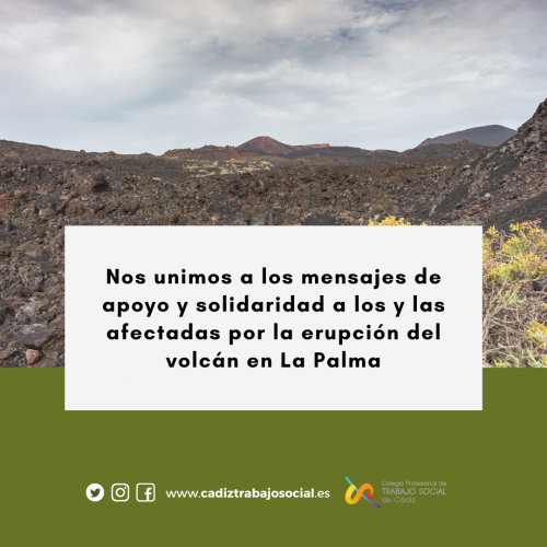 Nos unimos a los mensajes de apoyo y solidaridad a los y las afectadas por la erupción del volcán en La Palma
