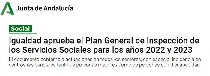 PLAN GENERAL DE INSPECCIÓN DE LOS SERVICIOS SOCIALES