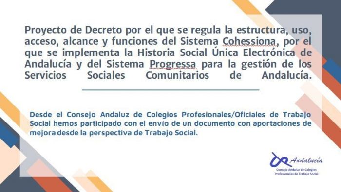 Aportaciones al Sistema Cohessiona y Sistema Progressa para la gestión de los Servicios Sociales Comunitarios de Andalucía