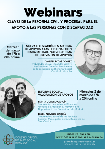 El Colegio ofrece dos webinar en relación a la nueva reforma civil y procesal para el apoyo a las personas con discapacidad
