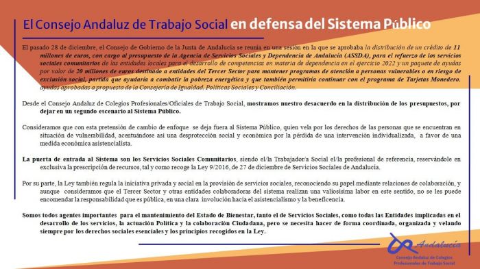 Comunicado sobre presupuestos 2022