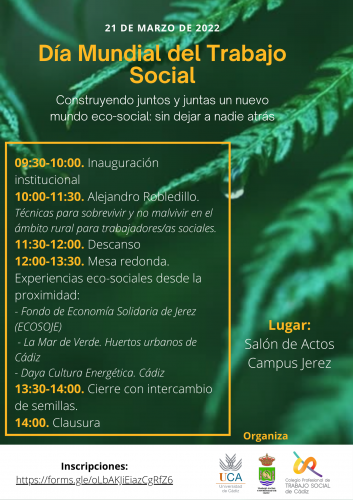 Celebramos el Día Mundial del Trabajo Social con la Universidad de Cádiz en una jornada conjunta el 21 de marzo