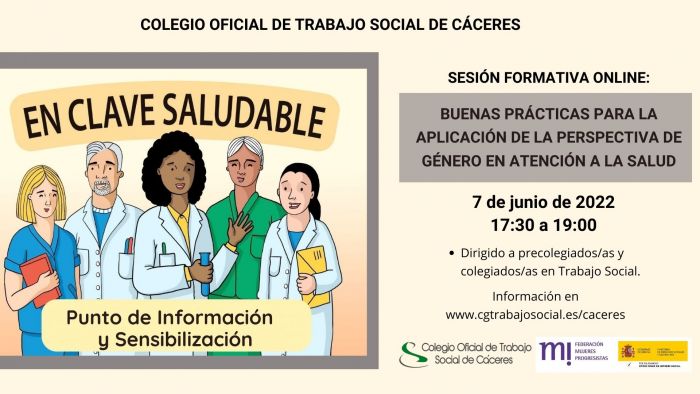 Sesión formativa online: "Buenas prácticas para la aplicación de la perspectiva de género en atención a la salud"