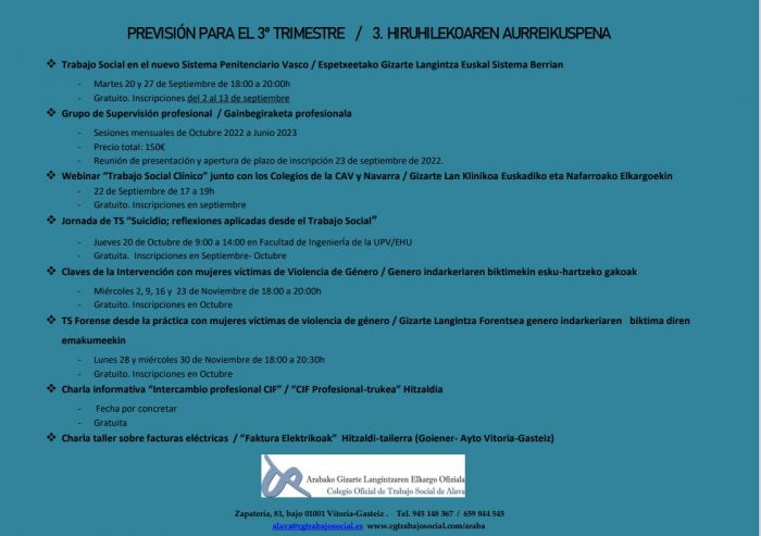 ADELANTO del 3ºTRIMESTRE / 3. HIRUHILEKOaren AURRERAPENA