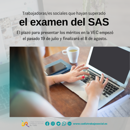 Aviso para trabajadoras/es sociales que hayan superado el examen del SAS