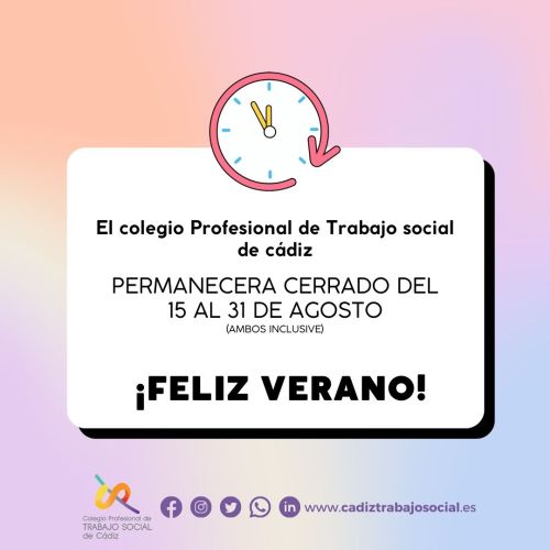 Segunda quincena de agosto cerramos por vacaciones