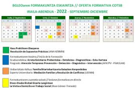Oferta formativa  del COTSB - segundo semestre 2022 // BGLEOaren formakuntza eskaintza  - 2022eko bigarren seihilabetea